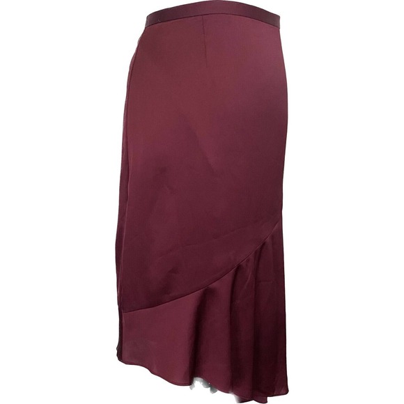 Banana Republic Burgundy Asymmetrical Skirt NWT - Picture 3 of 10